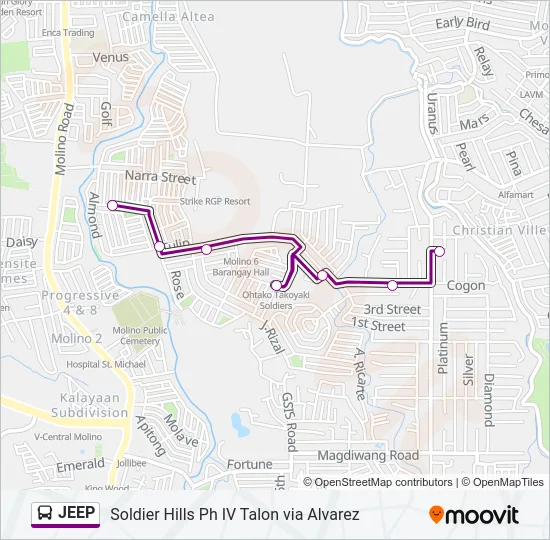 JEEP Bus Line Map