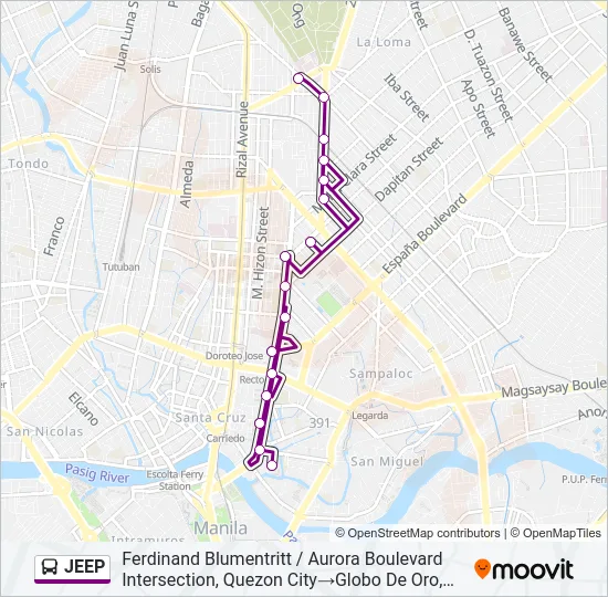 JEEP Bus Line Map
