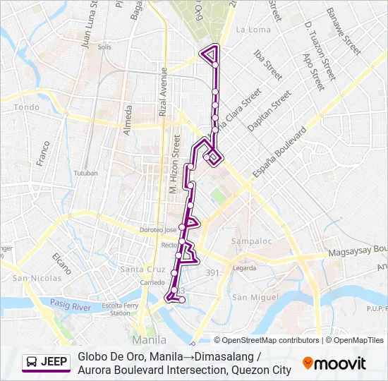 JEEP Bus Line Map