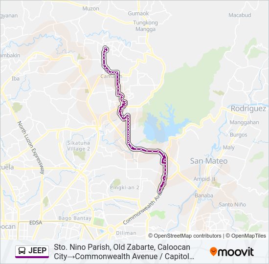 JEEP Bus Line Map