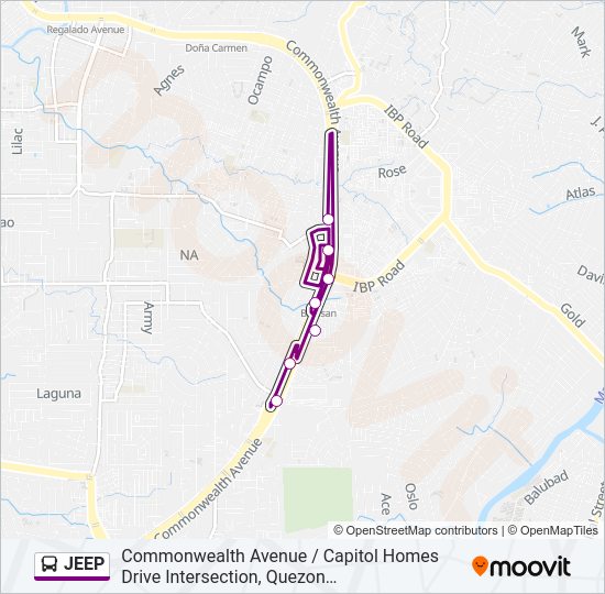 JEEP Bus Line Map