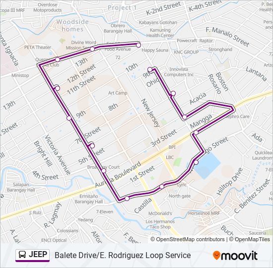 JEEP Bus Line Map