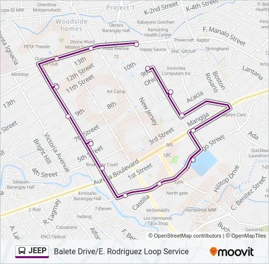 JEEP Bus Line Map