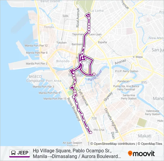 JEEP Bus Line Map
