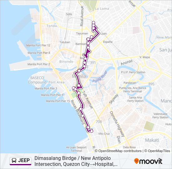 JEEP Bus Line Map