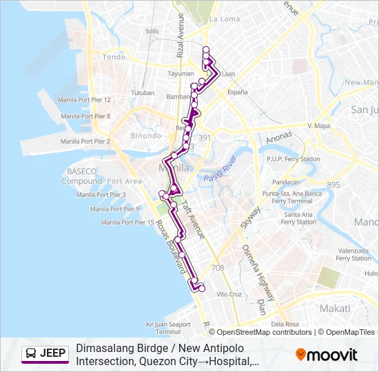 JEEP Bus Line Map