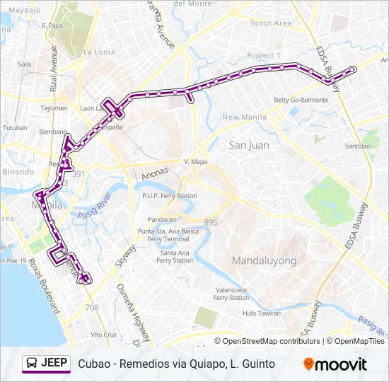 JEEP Bus Line Map