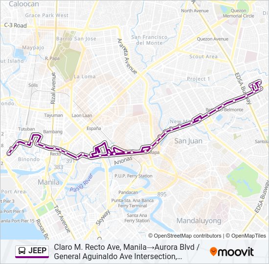 JEEP Bus Line Map