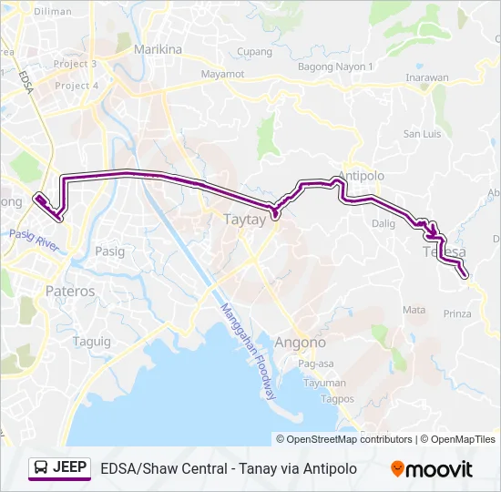 JEEP Bus Line Map