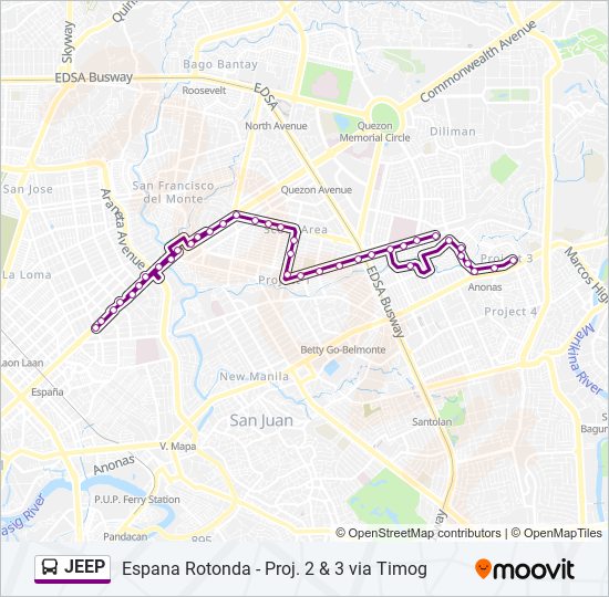 JEEP bus Line Map