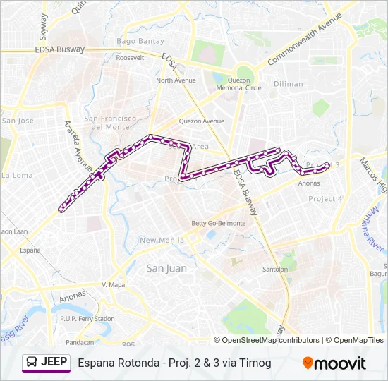 JEEP Bus Line Map