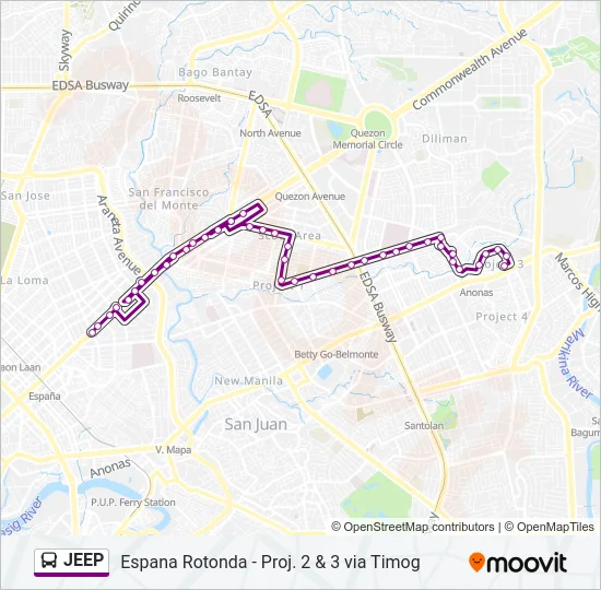 JEEP Bus Line Map