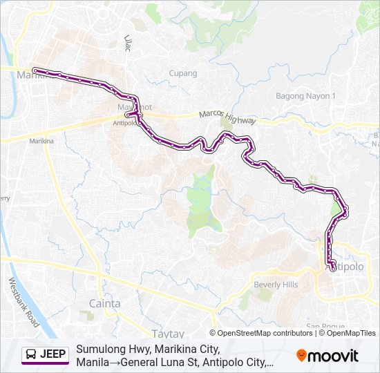 JEEP Bus Line Map