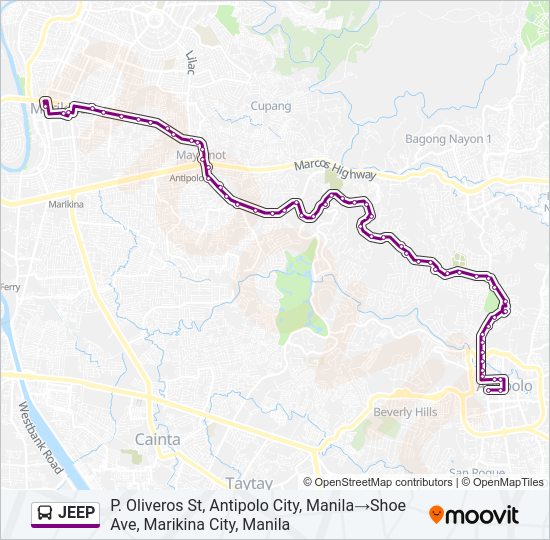 JEEP Bus Line Map