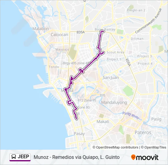 JEEP Bus Line Map