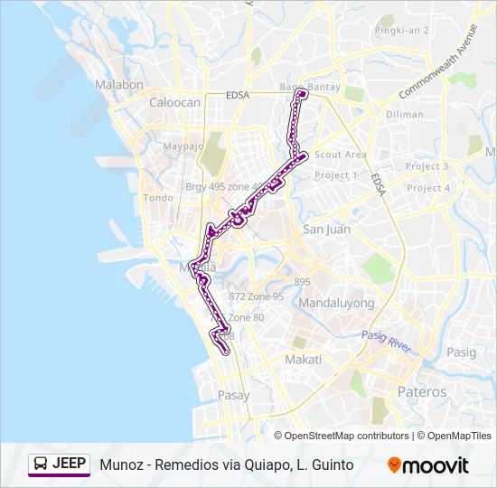 JEEP Bus Line Map