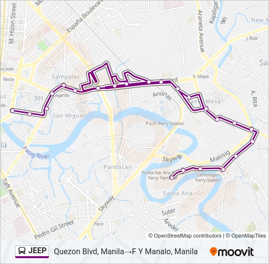 JEEP Bus Line Map