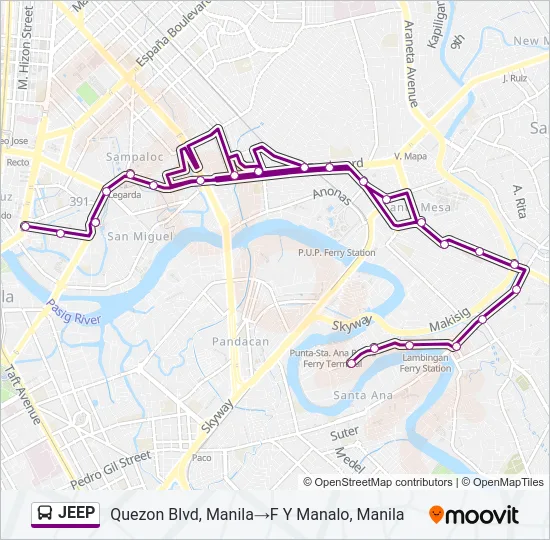 JEEP Bus Line Map