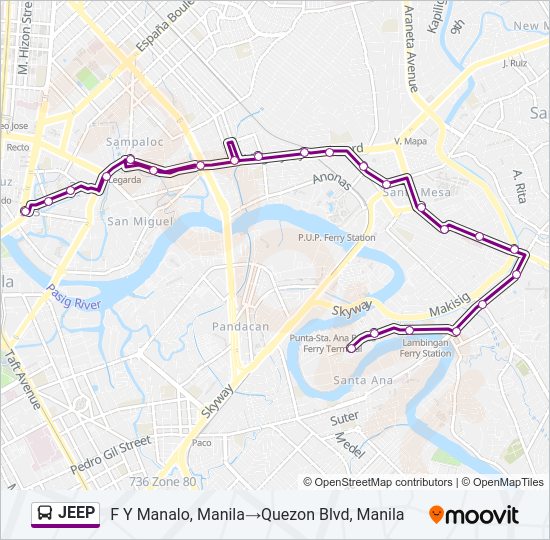 JEEP Bus Line Map