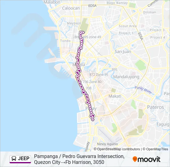 JEEP Bus Line Map
