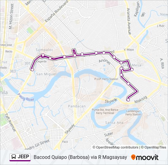 JEEP Bus Line Map