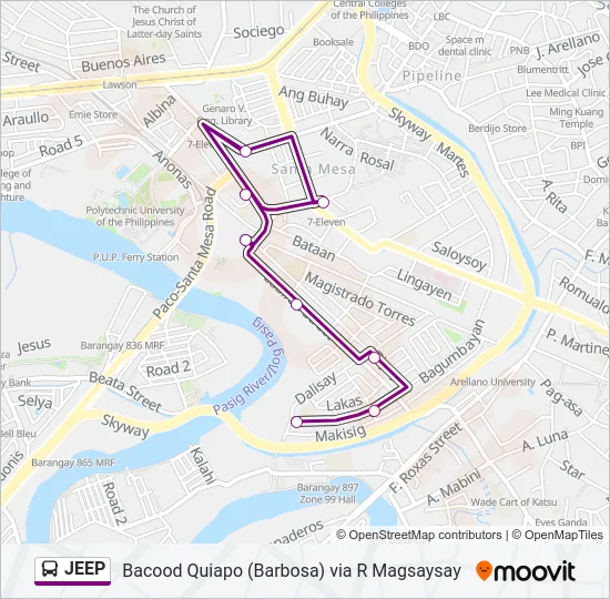 JEEP Bus Line Map
