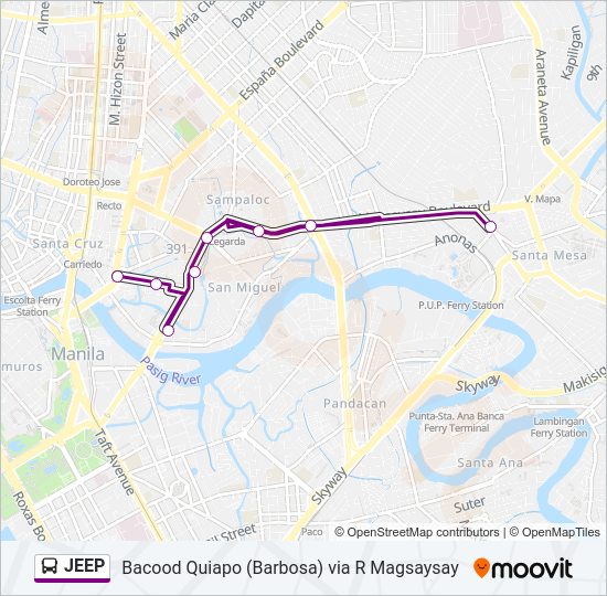 JEEP Bus Line Map