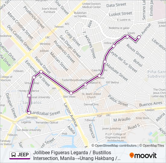 JEEP bus Line Map