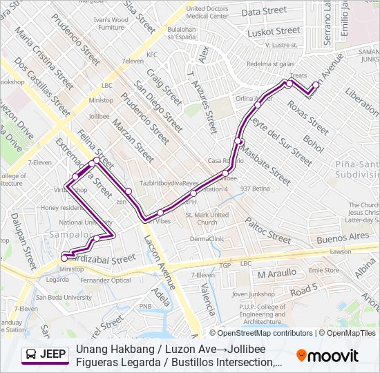 JEEP bus Line Map