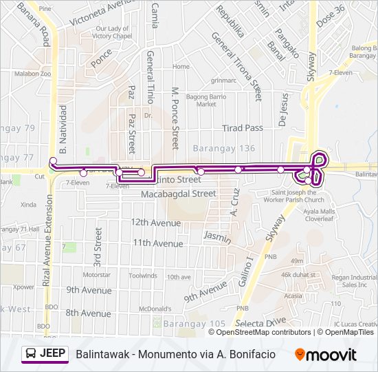 JEEP Bus Line Map