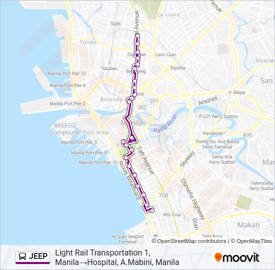 JEEP Bus Line Map