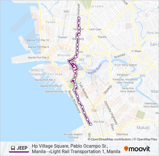 JEEP Bus Line Map