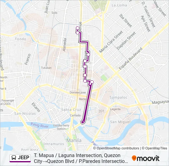 JEEP Bus Line Map
