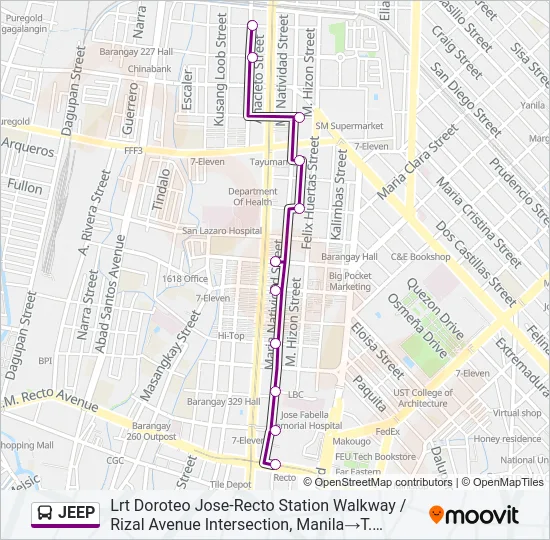 JEEP Bus Line Map