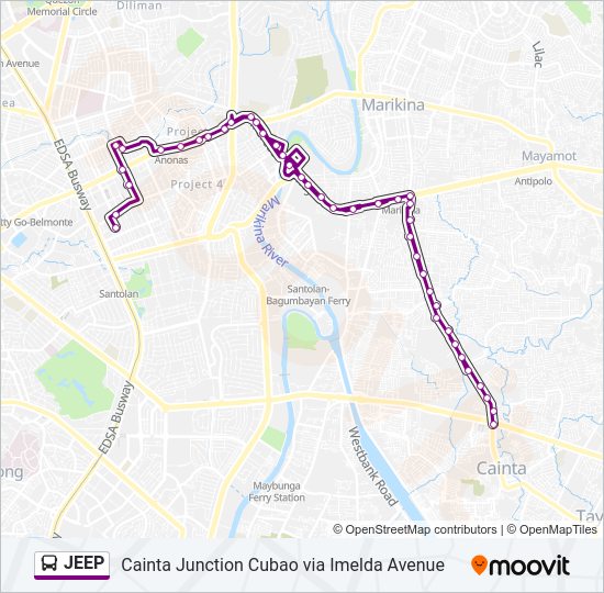 JEEP Bus Line Map