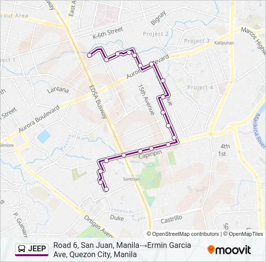 JEEP Bus Line Map