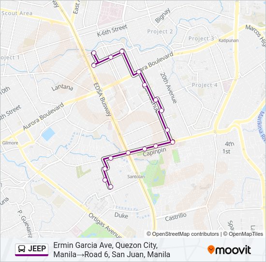 JEEP Bus Line Map