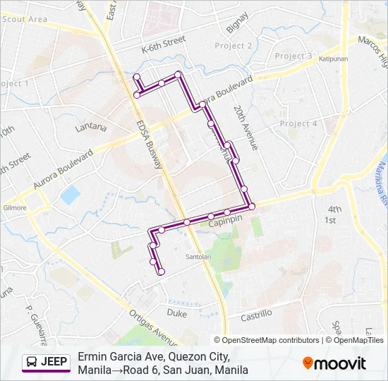JEEP Bus Line Map