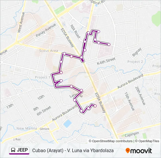 JEEP Bus Line Map