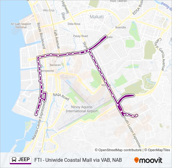 JEEP Bus Line Map