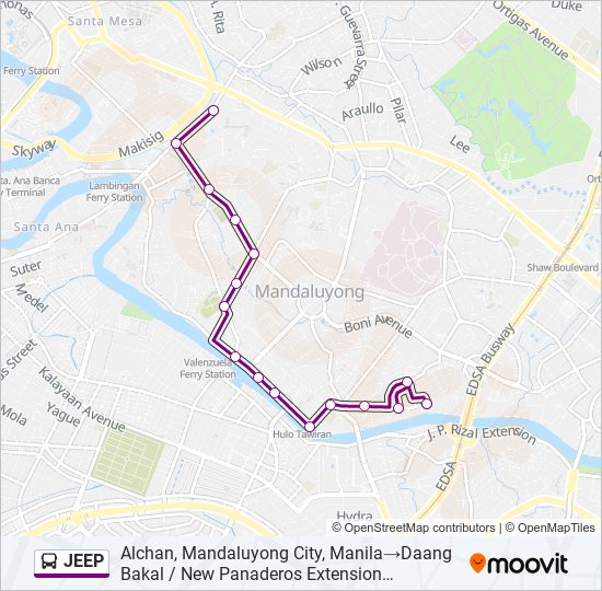 JEEP Bus Line Map