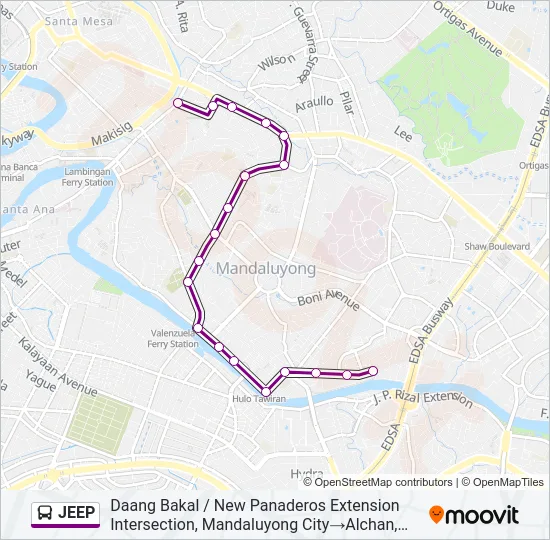 JEEP Bus Line Map