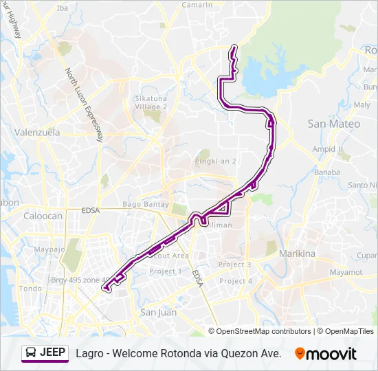 JEEP Bus Line Map