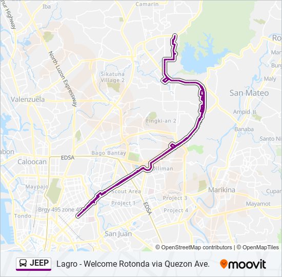 JEEP Bus Line Map