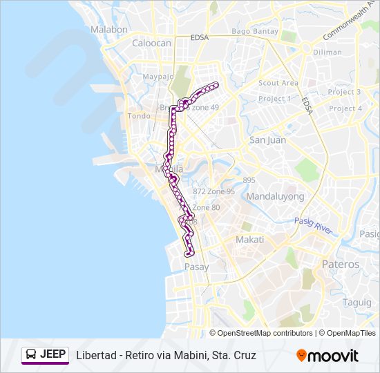 JEEP Bus Line Map