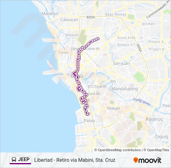 JEEP Bus Line Map