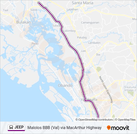 JEEP Bus Line Map