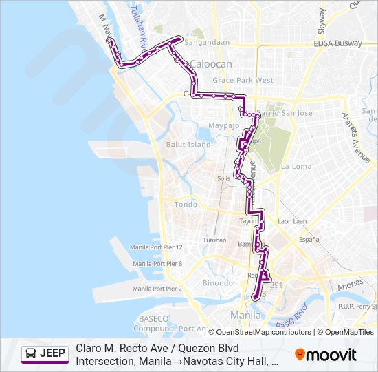 JEEP Bus Line Map