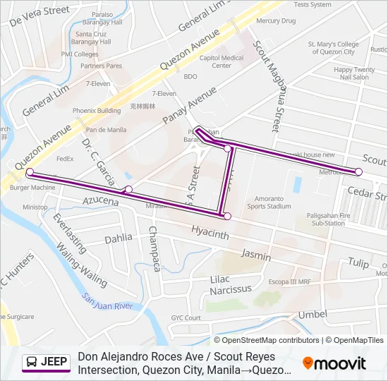 JEEP Bus Line Map