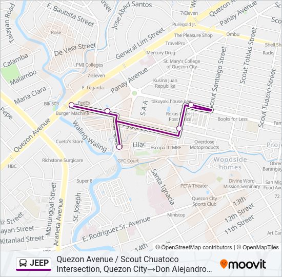 JEEP Bus Line Map